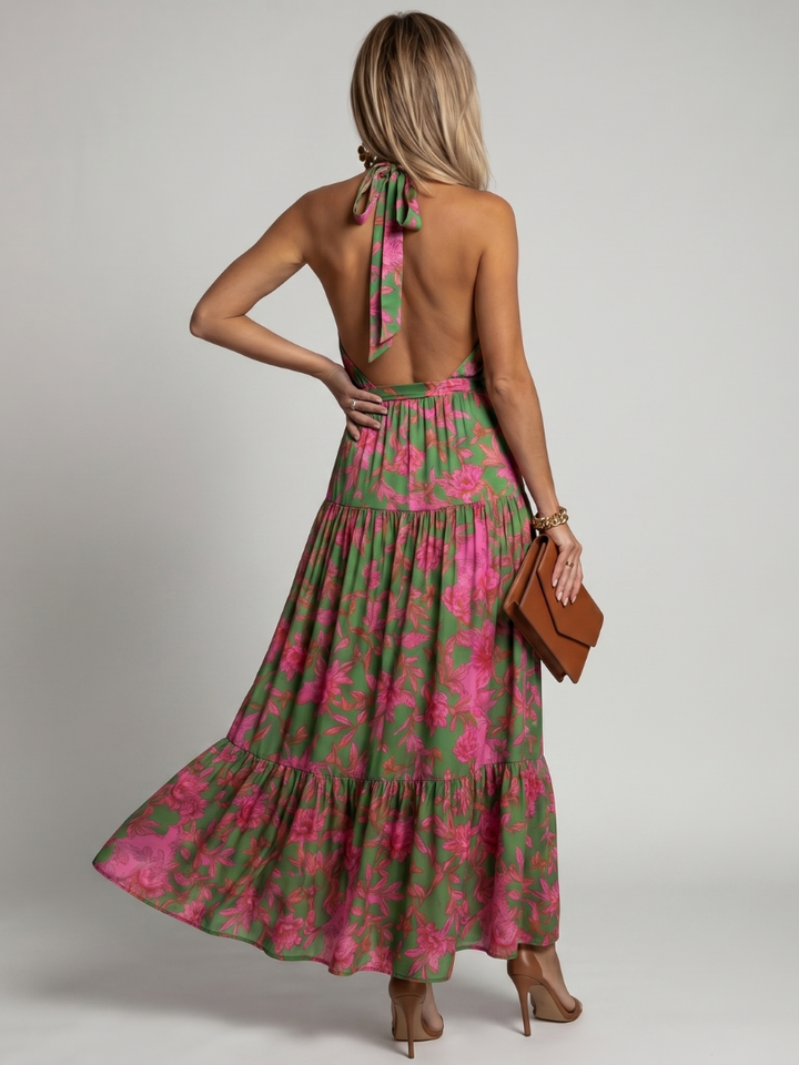 עדי | שמלת מידי קולר עם חצאית שכבות