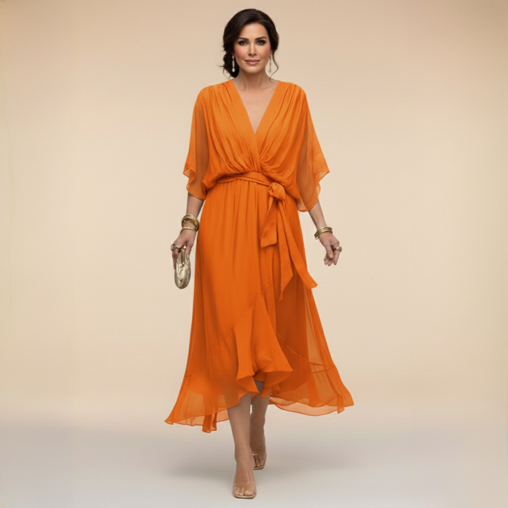 שני™ | שמלת מידי אלגנטית עם מחשוף V